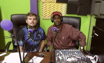 Will and Mahamed in the KALY studio, new LPFM in Minneapolis